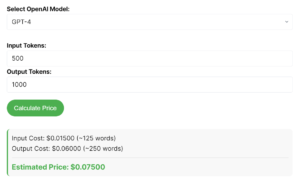 OpenAI API Pricing Calculator (GPT-4 & 3.5)